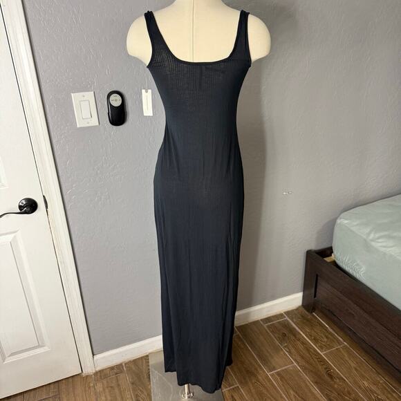 NWT Anthropologie Black Ribbed Knit Maxi Dress Size XS - Picture 2 of 5